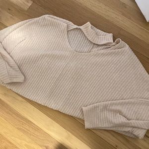 Urban Outfitters ribbed sweater with open chest mock neck choker style sweater